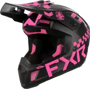 FXR Clutch Gladiator 2024 Motocross Helmet, black-pink, Size XL for Men Black Pink