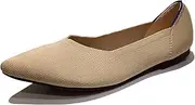 [EnllerviiD] Women's Flats Breathable Knit Pointed Flats Loafers Shoes,Work Flats Office Shoes Comfortable Flexible Mule Shoes Ballet Flats