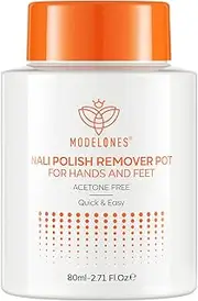 Modelones Nail Polish Remover Acetone-Free & Non Drying Nail Polish Remover Pot with Sponge-Top Lid Contains Jojoba Oil Professional Nail Remove Jar for Home Salon (80 ml)