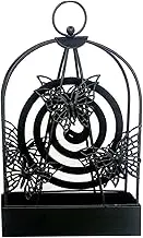 Olakin Mosquito Coil Holder, Mosquito Spiral Holder, Movable Mosquito Coil Holder, Bird Cage, Innovative Home Smoking Spirals for Home and Garden (Black)
