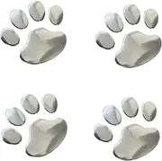 LZLRUN 3D Chrome Dog Paw Footprint Sticker Decal Auto Car Emblem Decal Decoration Color Silver