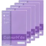 Colourhide Notebook 120 Page A4 (Purple) [5 Pack]