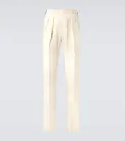 [Rubinacci] Rubinacci Manny linen slim pants UK 30 white