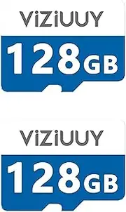 Micro 128GB SD Card for Security Cameras, Read 90MB/sec, Write 25MB/sec, Memory Card for Solar Security Cameras Indoor Outdoor, Action Camera, Dash Camera (128GB-2PCS)