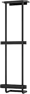STWWO Bathroom Towel Storage, 36.4 Inch Towel Racks for Bathroom Wall Mounted with Shower Caddy with Metal Shelf, Black