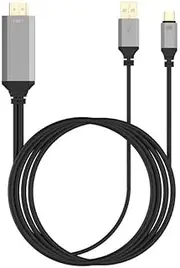 Premium USB Type-c Thunderbolt to HDMI Adapter Cable 4K 60Hz UltraHD w/USB Power Supply Supports Netflix for Samsung Galaxy Note 8 Note9 Note10 5G (Black)