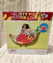 Pool Lounge Float Raft 6 ft. Long 39” Wide - Flirty Fiesta Pepper - New In Box