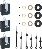 3Pcs Clock Mechanism Replacement Battery Operated Clock Kit with Clock Hands Sil