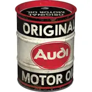Nostalgic Art 11.5cm/600ml Round Money Coin Box Oil Barrel Audi Original Motor