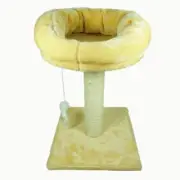 Cat Tree House Toy Bed With Resting Nest Area Scratch Post Furniture Beige