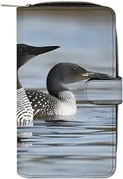 [LQWOK] Wallet, Loon Birds Printed Wallet,travel Wallet,durable Wallet,portable Wallet,universal Wallet,leather Wallet, Loon Birds, 19.7x11x3.5cm, Modern, Loon Birds, 19.7x11x3.5cm, Modern