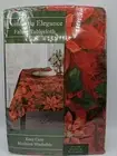 Poinsettia Elegance Fabric Tablecloth 60" X 104" Red/ Green