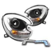 For 11-16 Mini Cooper Countryman HID LED Tube Projector Black Headlight+Blue DRL (for: Mini)