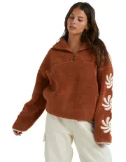 [Billabong] Sun Fun Half Zip Jumper in Sunburnt