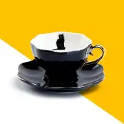 Grace Teaware Black Cat Tea Cup and Saucer