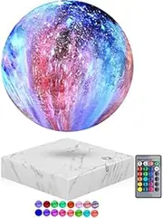 [Vnemofey] 16 Colors Levitating Moon Lamp, Floating Moon Lamp, Multicolor Night Light, Rotating Table Lamp Touch Control, Pretty Desk Moon Light,Mood Light Decor Gifts