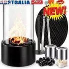 Table Top Firepit Indoor, Portable Stainless Steel Round Fireplace for Home&