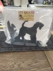 AIREDALE TERRIER IRON WORK METAL KEY RACK LEASH HOLDER HANDMADE IN UK 8” 3 HOOKS