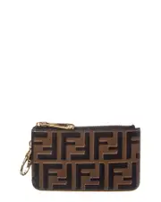 FENDI FF Logo Key Ring Leather Pouch