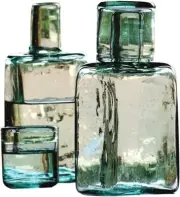 Elegant Hand-Blown Recycled Glass Bedside Water Carafe & Drinking Glass - Green
