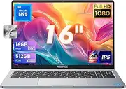 ACEMAGIC 2025 15.6 Inch Laptop CPU lntel Twin Lake-N150, RAM 16GB SSD 512GB Expand 2 TB, German Keyboard Film, WiFi, BT5.0, Type_C, USB 3.2, HDMI, Metal Housing Computer, High Performance