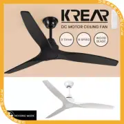 Krear 52'' DC Ceiling Fan Wooden Blades Fans with Remote Control Without Light