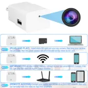 1080P HD WiFi Mini Camera Home Security USB Wall Charger Adapter Remote Viewing