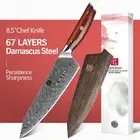 Full Tang Chef Knife 67 Layers Damascus Steel Wood Handle Kiritsuke Beef Slicing