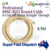 Professional 6P6C RJ12 Telephone ADSL Copper Cable ⌀0.5mm Reinforced Round 8.5m