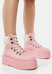 [Koi Footwear] Pink Kaldor Platform Hiker Boots