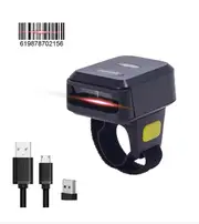 2D Barcode Scanner Portable Finger Handheld Wearable Ring 1D 2D Bar Code Reader BT+2.4G Wireless for Windows PC Computer 1D