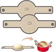 2 Pcs Round Silicone Bread Sling - Reusable Silicone Baking Mat Non-Stick Easy Clean, with Extra Long Handles Handles Use As Oven Liners,Dough mat,Sourdough Silicone Bread Sling
