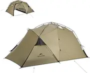 2025 Naturehike Massif 4 Season Tent for Camping with Porch, Bedroom and Fireproof Chimney Opening, Waterproof & Windproof, 2 Person Backpacking Family Tent for Outdoor, Hiking and Travel