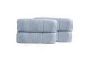 4PK Renee Taylor 650GSM Cambridge 80x160cm Bath Sheet Textured Towel Blue Mirage