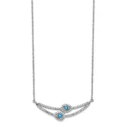14k White Gold Diamond u0026 Blue Topaz Necklace