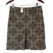NWT Ann Taylor LOFT Womens Size 4 Silk Linen Skirt Front Pleat A-Line