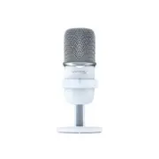 HP HyperX SoloCast - USB Gaming Microphone (White), Plug N Play audio recording