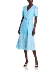 Elie Tahari The Jade Linen Eyelet Dress 12