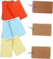 STOBOK DIY Memory Flashcards 6 Color Blank Cards for Vocabulary Study Index Cards Handwritten Notes
