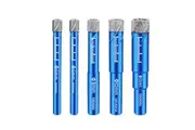Dry Diamond Drill Bits Set 5PCS with 1/4 5/16 3/8 1/2 Inch for Granite Ceramic Marble Tile Stone Glass Diamond Coating