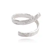 Culturesse Noora Sculpture Adjustable 2cm Open Ring Jewellery Sterling Silver