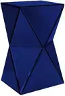 Side Table BUNGALOW 5 ROMANO Angled Triangular Sapphire Blue Mirror Wood