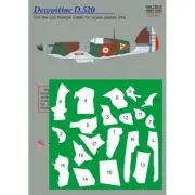 Dewoitine D.520 Paint Masks + Decal for airplane Scale 1:72 Print Scale PSM72015