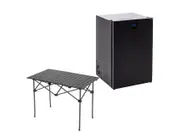 Kings Stayzcool 110L Upright Fridge Freezer -12V/24V - Reversible Door - Ute caravan boats camping picnic + Portable Alloy Camping Table