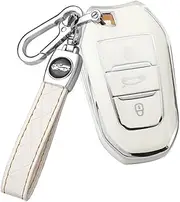 ontto TPU Car key fob cover Fit for Peugeot 208 3008 5008 fit for Citroen C1 C2 C3 C4 Grand Picasso Cactus Smart Key case Key bag Shell keyring Key Holder keychain Accessories