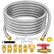20 feet High Pressure Braided Propane Hose Extension For BBQ Grill Fire Pit Heat
