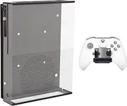 HIDEit Mounts Xbox One S Wall Mount Pro Bundle, Black Heavy Duty Steel Wall Mount for Xbox One S and One Rubber Dipped Controller Mount