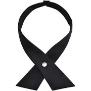 Adjustable Criss-Cross Bowtie School Uniform Pre Tied Bows for Women/Girls Black