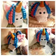 Hand Crocheted Unicorn Pillow