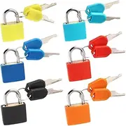 [Happyupcity] 6Pcs 30.8x23mm/1.2x0.9inch Suitcase Locks with Keys Small Luggage Padlocks Multicolor Backpack Small Locks for School Gym Locker Jewelry Box (Random Color)
